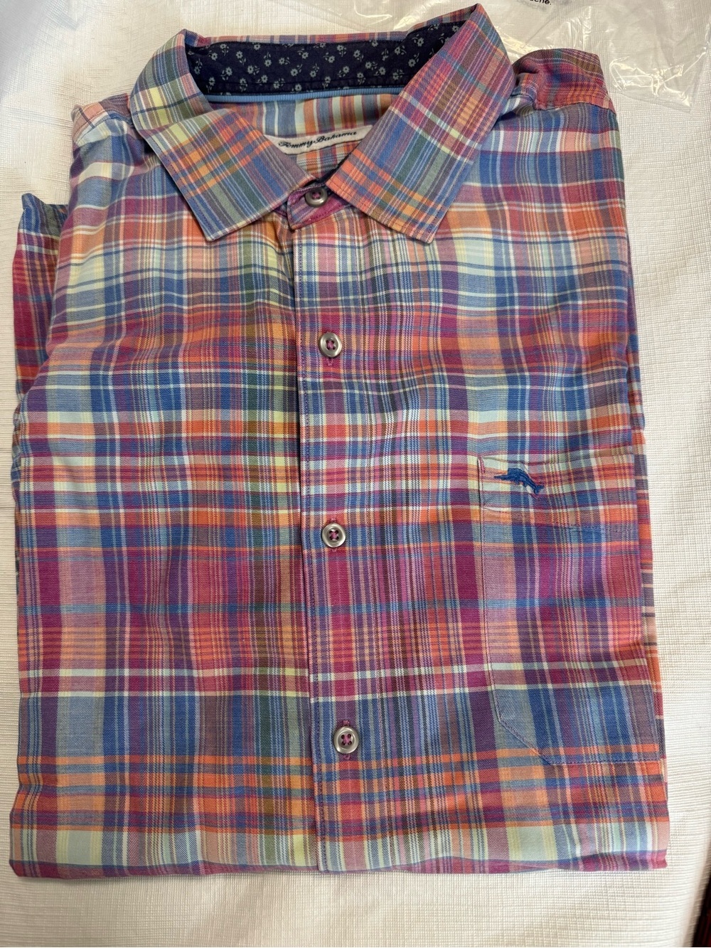 Tommy Bahama Pastel Plaid Button-Down Shirt in Pink, Blue, Yellow XL